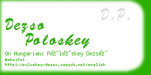 dezso poloskey business card